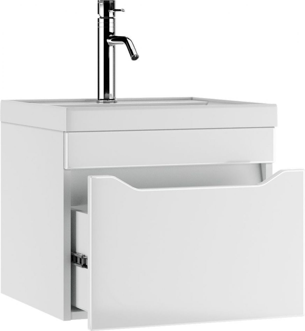 Тумба подвесная под умывальник "Bazis 50" Ева с одним ящиком В1 Айсберг (DA5912T) | фото 5