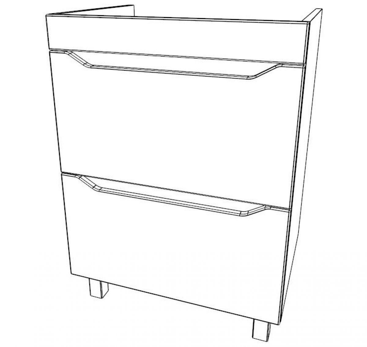 Тумба под умывальник "UNIT 60" Ева с двумя ящиками В2 Бетон Айсберг (DA5915T) | фото 2