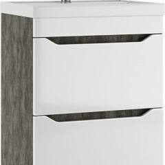 Тумба под умывальник "UNIT 60" Ева с двумя ящиками В2 Бетон Айсберг (DA5915T) | фото 3