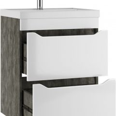 Тумба под умывальник "UNIT 60" Ева с двумя ящиками В2 Бетон Айсберг (DA5915T) | фото 4