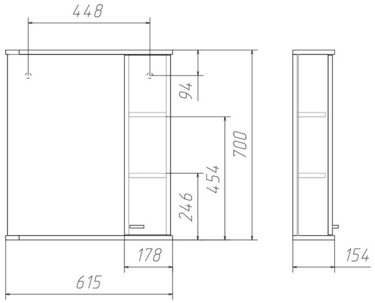 Шкаф-зеркало Классик 60 правый АЙСБЕРГ (DA1053HZ) | фото 3