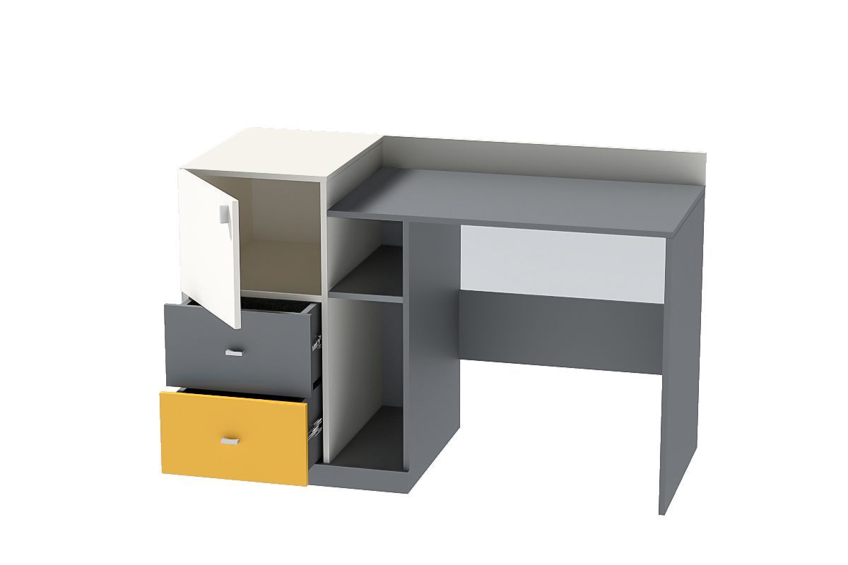 Клео СТ-1 Стол письменный (ЛДСП графит-миндаль-солнечный) | фото 2