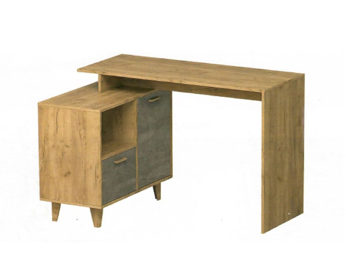 Эго Ст-2 Стол письменный с 1дв, 1ящ (дуб крафт золотой/камень темный) на ножках | фото 2