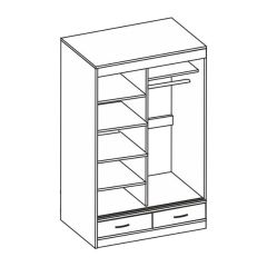 Шкаф-купе 2-х дв. с ящ. 1 зерк. арт 008 (ЛДСП бодега белая/бодега белая) | фото 2