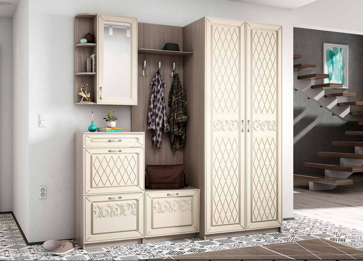 Модульная прихожая Париж  (ясень шимо свет/силк-тирамису) | фото 2