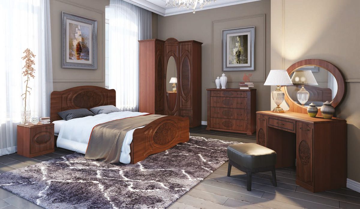 Прованс-2 комод 4 ящ (Итальянский орех/Груша с платиной черной) | фото 3