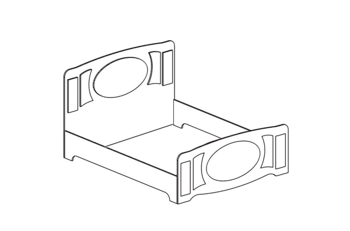 Прованс-2 Кровать 1400 *без основания (Итальянский орех/Груша с платиной черной) | фото 2