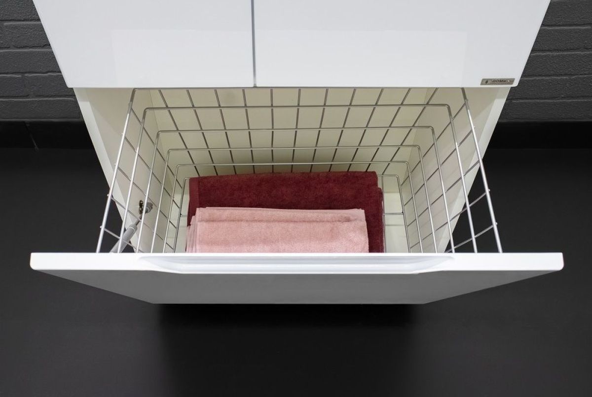 Пенал напольный Optima 60 без ящика с корзиной для белья глянец Домино (DO1908P) | фото 6