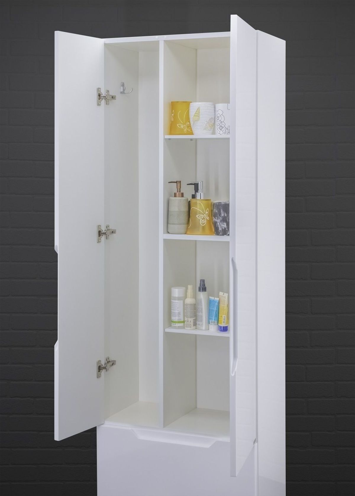 Пенал напольный Optima 60 без ящика с корзиной для белья глянец Домино (DO1908P) | фото 5