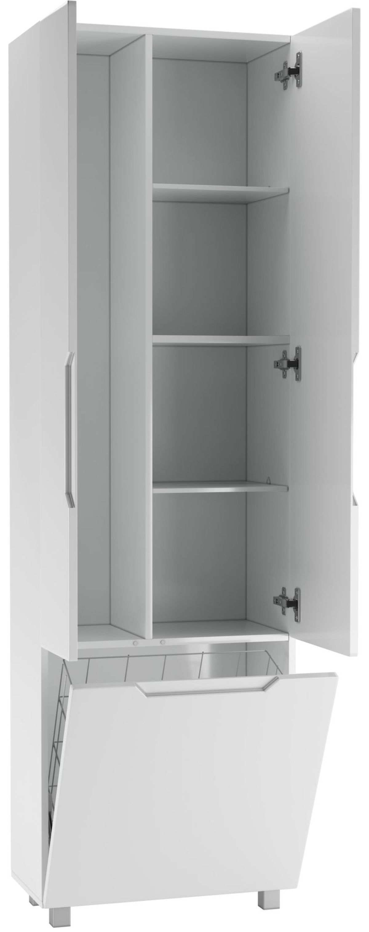 Пенал напольный Optima 60 без ящика с корзиной для белья глянец Домино (DO1908P) | фото 2