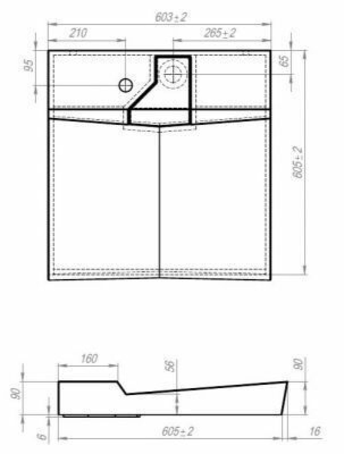 Умывальник над стиральной машиной "Onyx" (600*600*70) с кронштейном,без сифона | фото 3