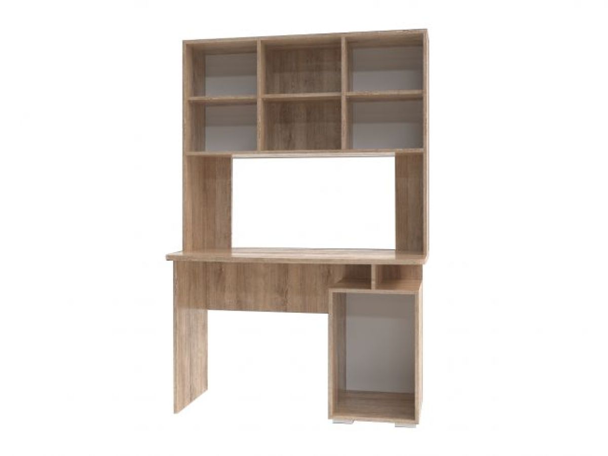 Компьютерный стол КЛ-1.2 с пеналом (фасад ЛДСП) Дуб баррик/белый жемчуг | фото 2