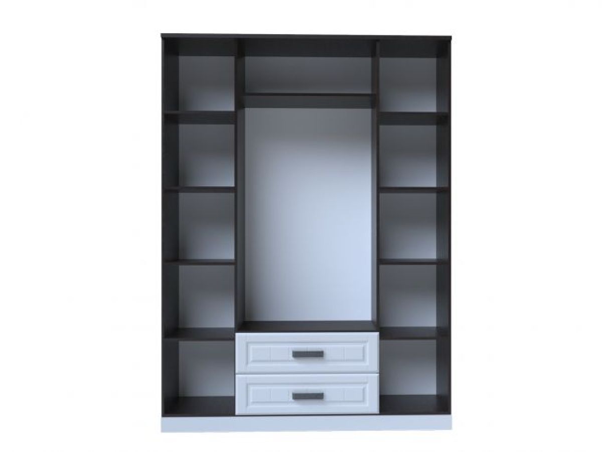 Шкаф 4-х створчатый НКМ ВЕНЕЦИЯ-1 Секция-26 (фасад центр. ЛДСП) Венге/Белое дерево | фото 2