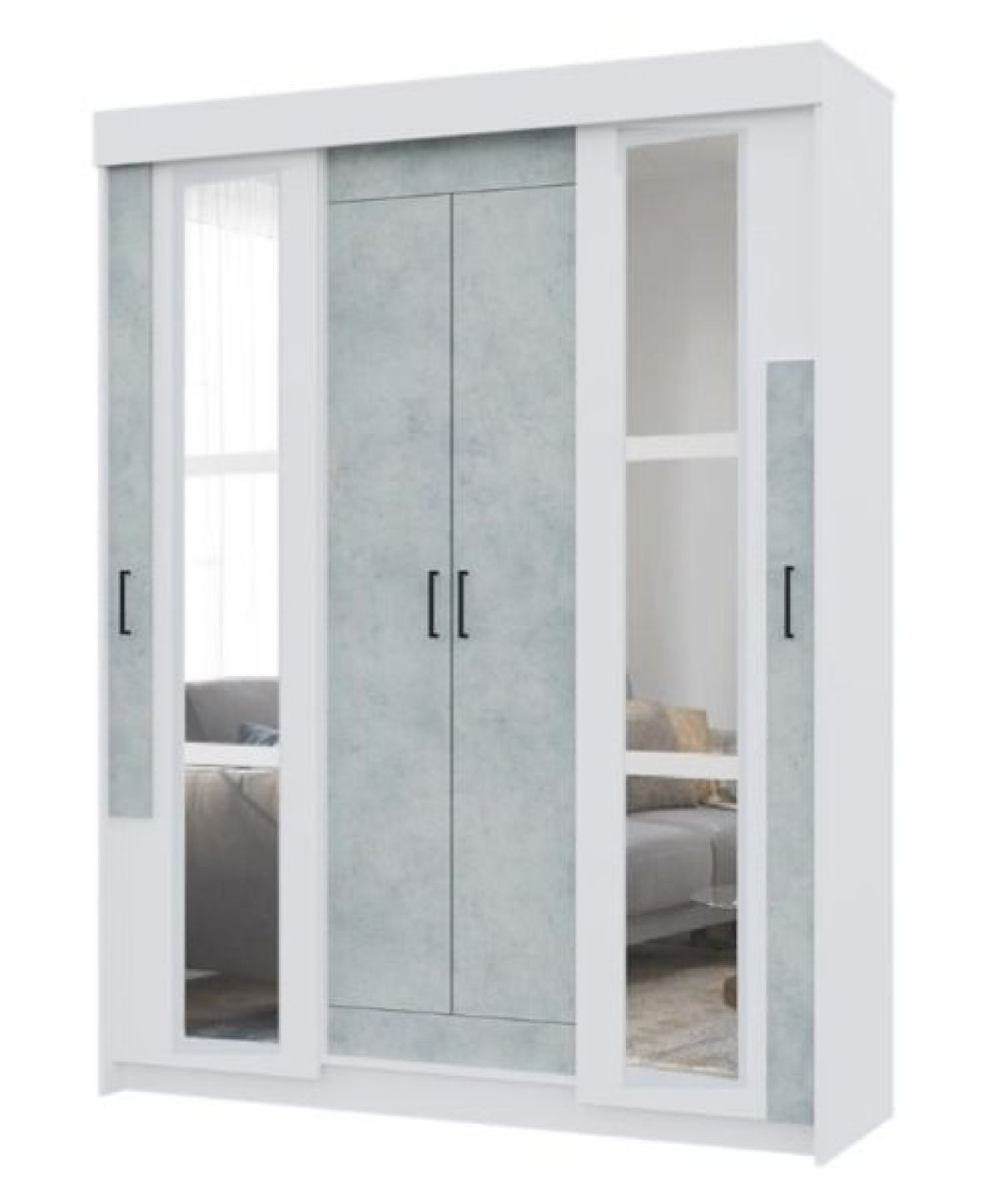 Спальный гарнитур VICTOR (модульный) Белый-Бетон | фото 12