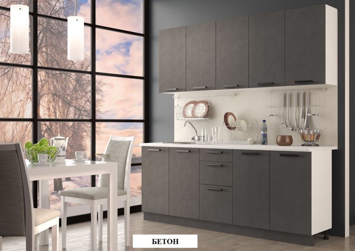 Кухонный гарнитур Фиджи (модульный) ГРАФИТ | фото 13