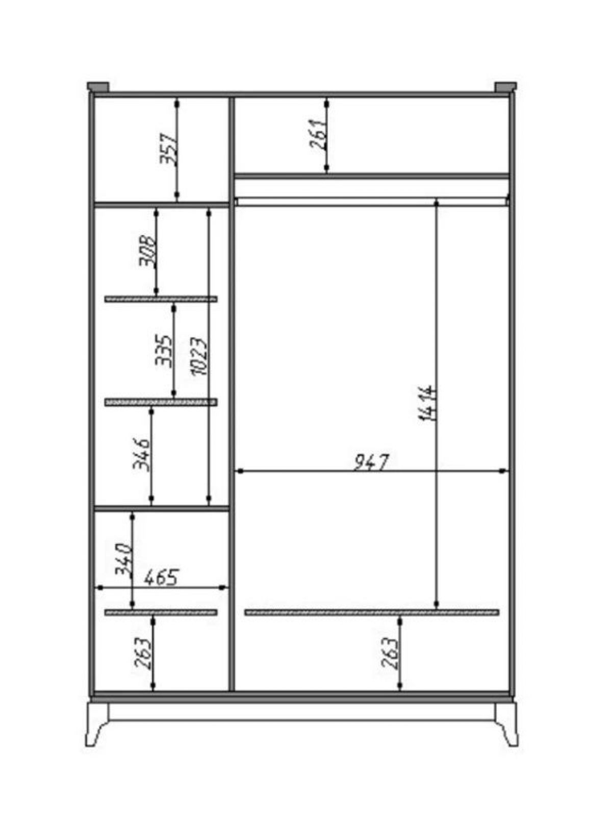 Шкаф для одежды Сабрина (ММ-302-01/03) с зеркалом | фото 2