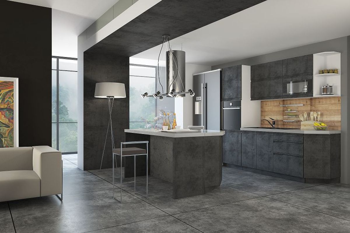 Кухонный гарнитур Бронкс (модульный) Бетон | фото 3