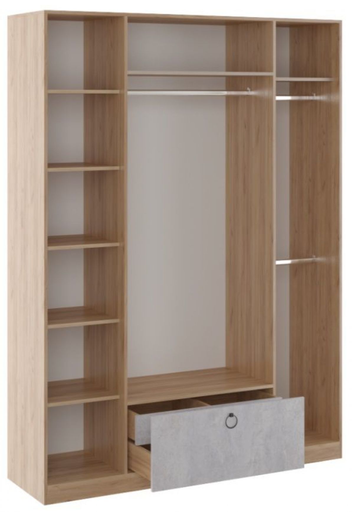 Шкаф 4 двери Глэдис М24 (Дуб Золотой/Цемент светлый) | фото 2