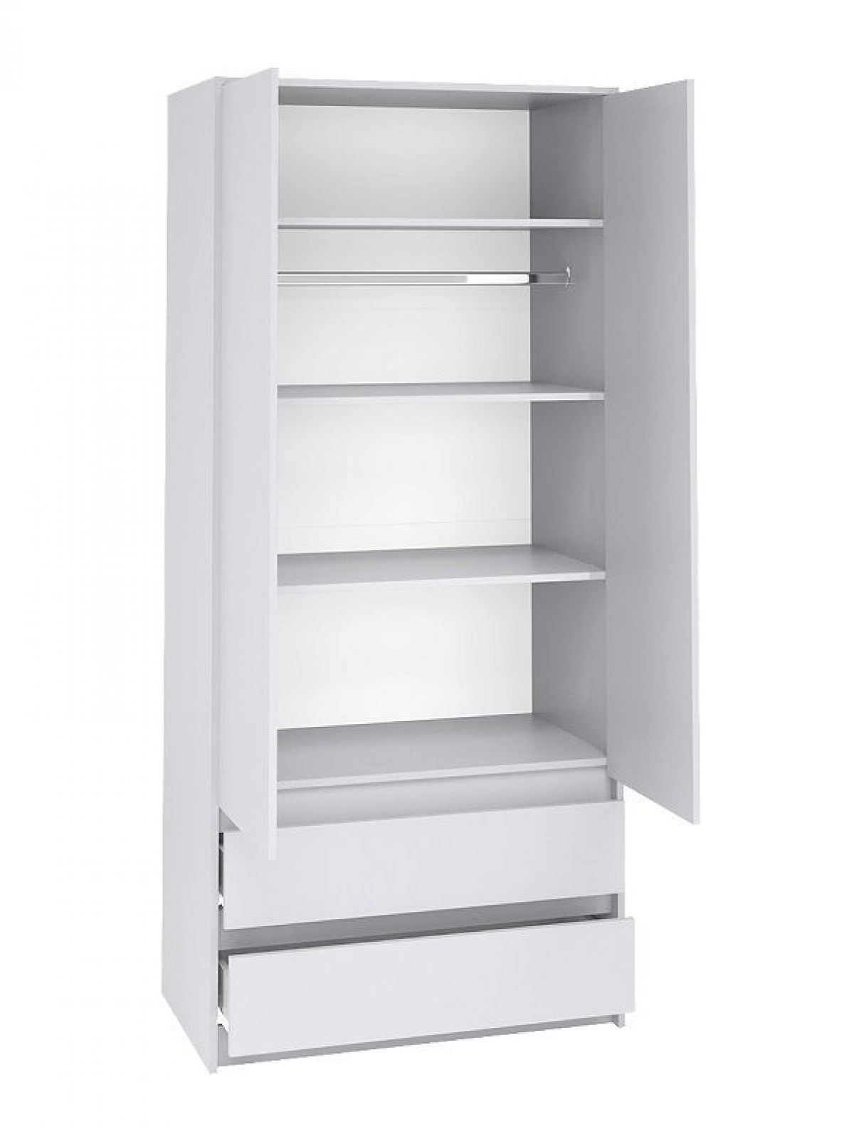 АЙДЕН ШК06-900 Шкаф 2 двери/2 ящика (серый) | фото 2