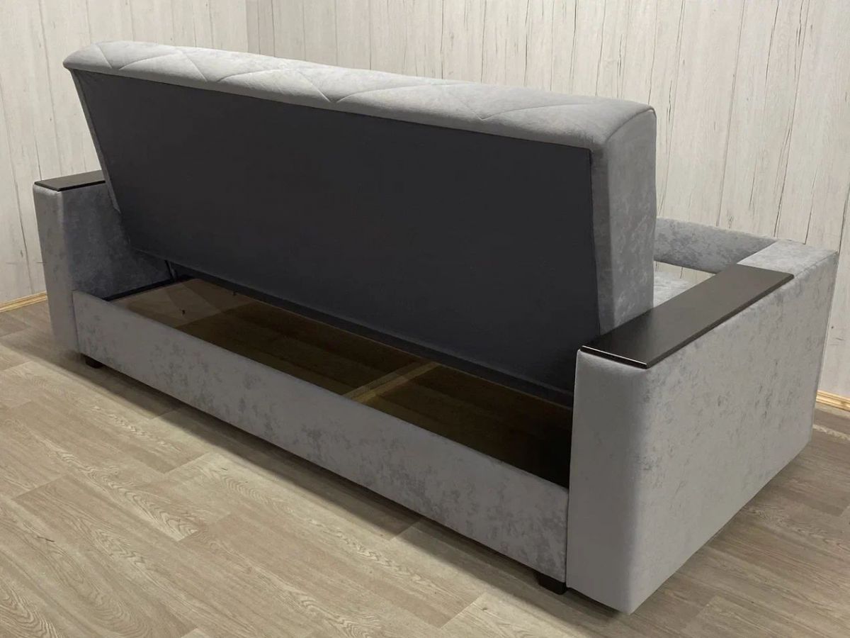 Диван Престиж-15 (НПБ+МДФ) велюр Sensey silver | фото 4