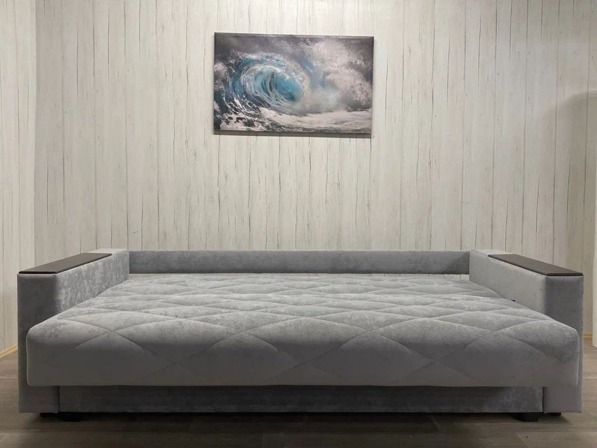 Диван Престиж-15 (НПБ+МДФ) велюр Sensey silver | фото 5