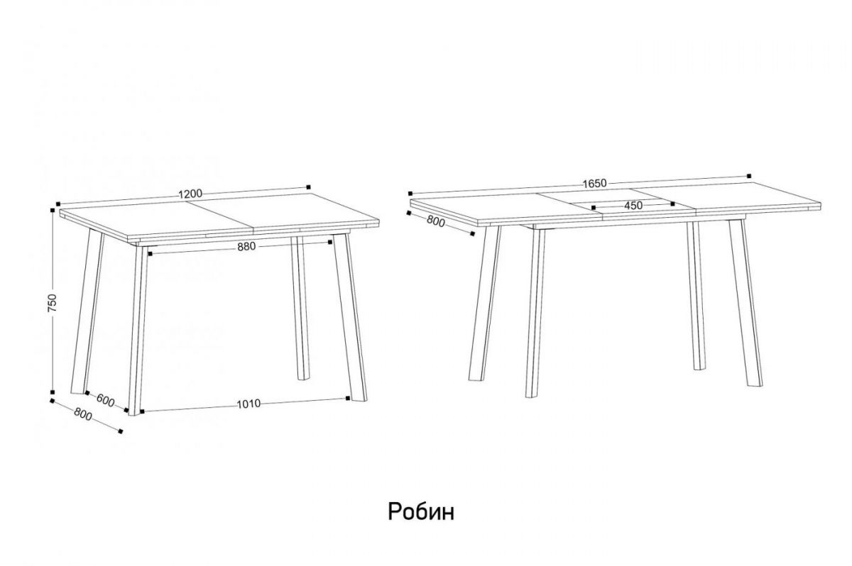 РОБИН Стол кухонный раскладной (опоры прямые) | фото 2