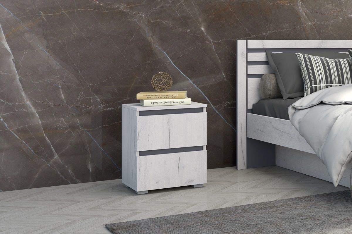 Спальный гарнитур Лиана (Дуб Крафт Белый/Графит) | фото 9