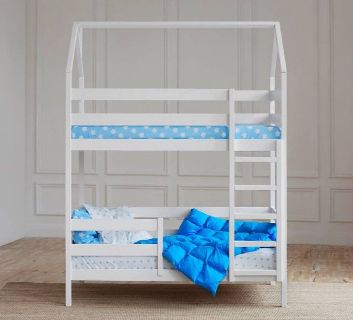 Кровать-домик двухъярусная 80*190 Белый | фото 4