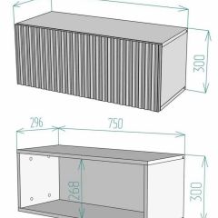 Тумба подвесная под ТВ LINES MTV1-MA 750 Белый матовый (Белый-M 10.1.2) | фото 4