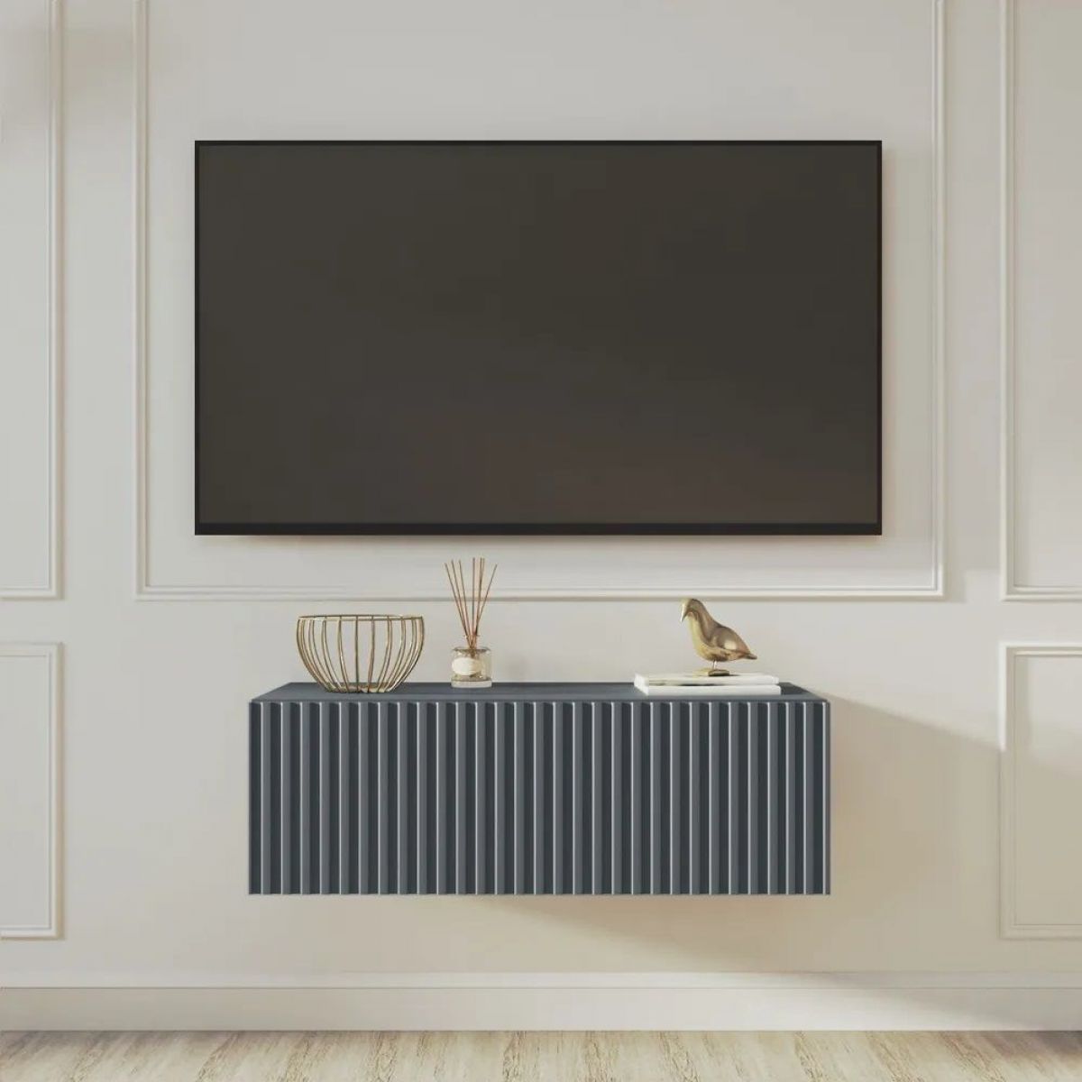 Тумба подвесная под ТВ LINES MTV3-MA 900 Темно-серый (Графит-M 10.1.25) | фото 8