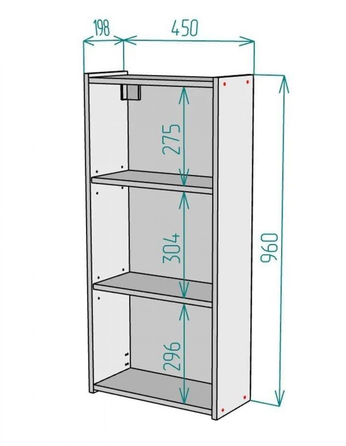 Шкаф навесной для ванной MH6-MA 450х960 (Белый-М 10.1.1) Белый глянец | фото 9