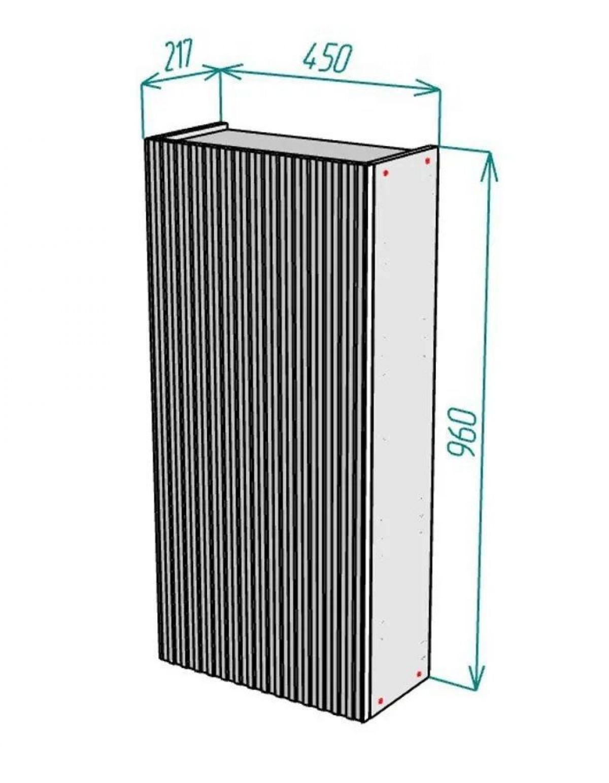 Шкаф навесной для ванной MH6-MA 450х960 (Белый-М 10.1.1) Белый глянец | фото 10