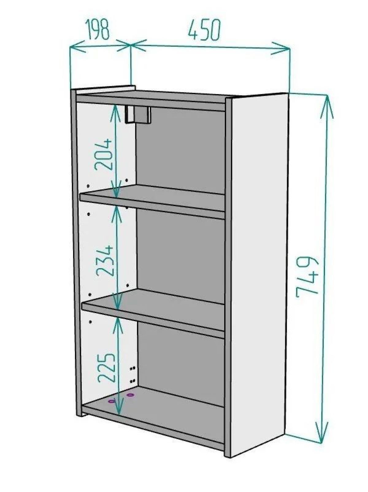 Шкаф навесной для ванной MH8-MA 600х750 (Белый-М 10.1.1) Белый глянец | фото 9