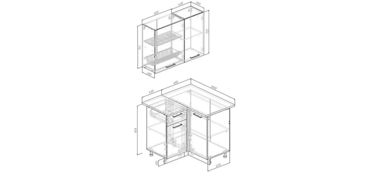 Кухонный гарнитур Антик 1000*1000 (Стол. 26мм) | фото 2