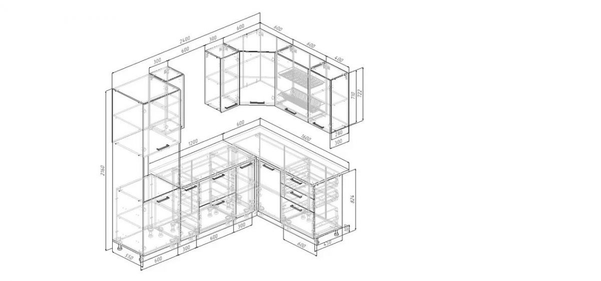 Кухонный гарнитур Антик 2400*1600 (Стол. 38мм) | фото 2