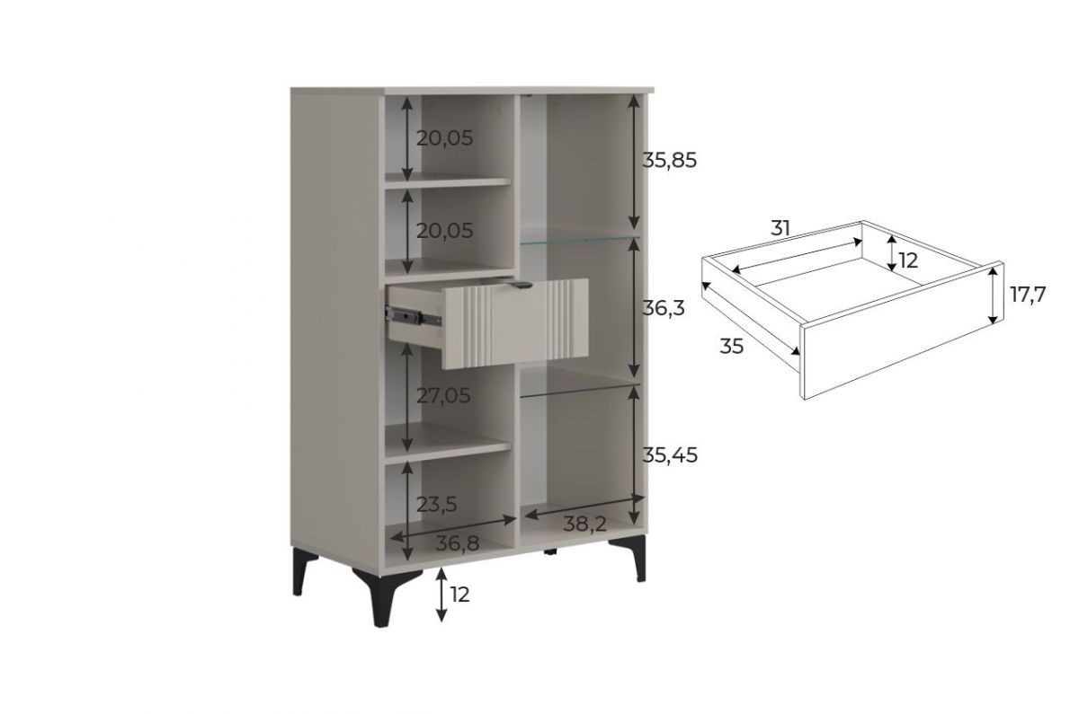РИЧ Комод 2 со стеклом | фото 3