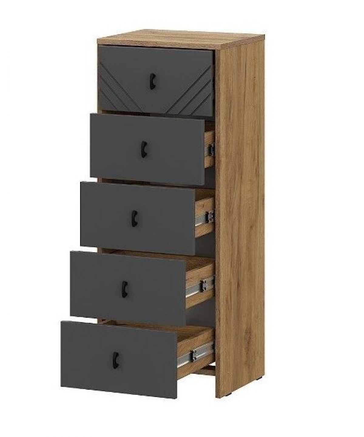 БАЙКАЛ Комод (5 ящиков) Графит/Дуб золотой | фото 2