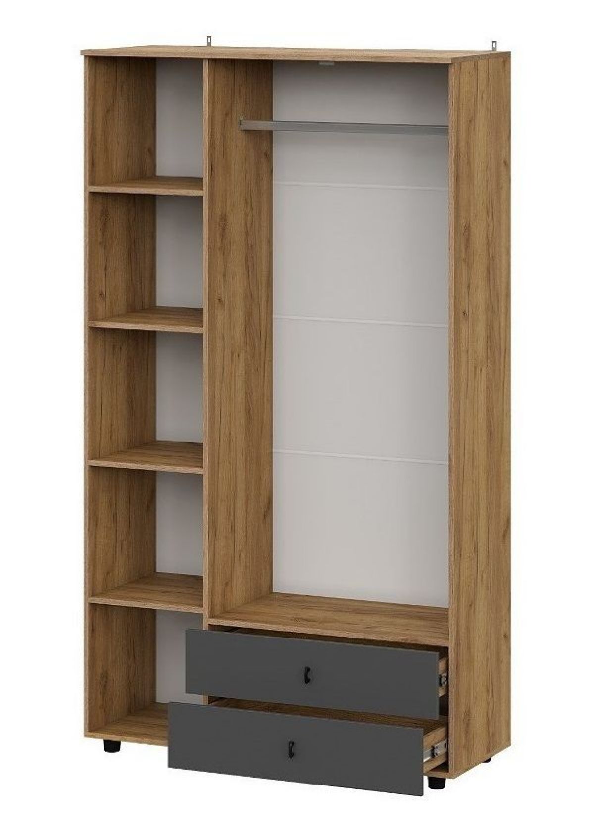 БАЙКАЛ Шкаф трехстворчатый (с ящиками) Графит/Дуб золотой | фото 2