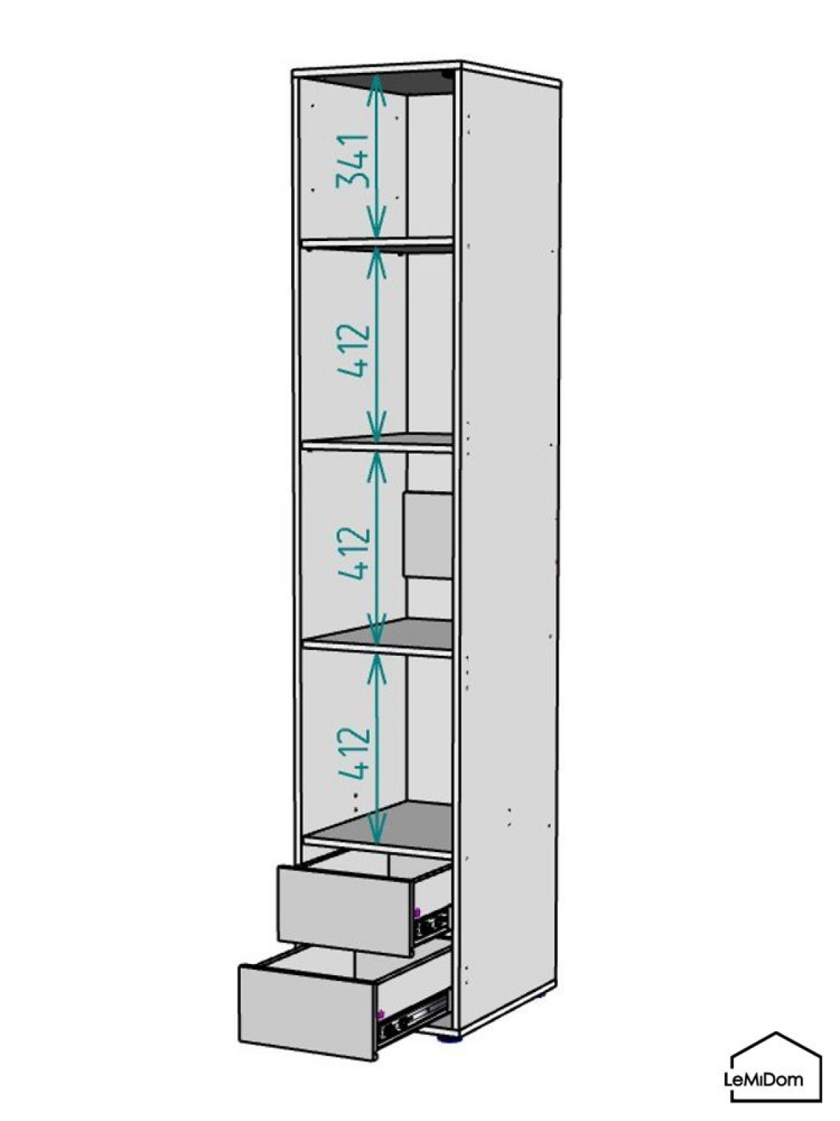 Шкаф Linnea MHR-1-4 2050х400х510 (Белый-М 11.1.1) | фото 4