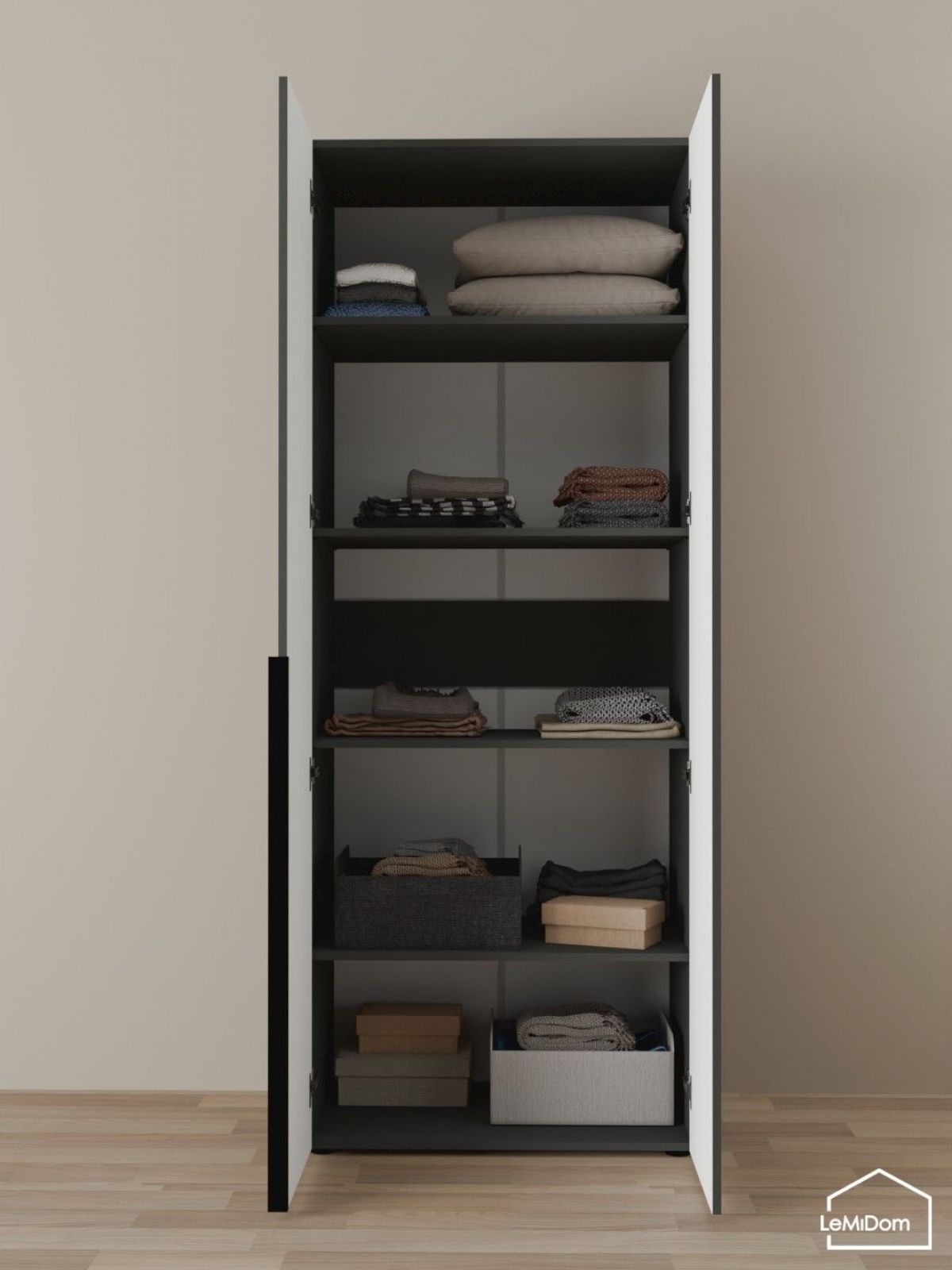 Шкаф Linnea MHR-2-2 2050х800х510 (Графит-М 11.1.25) | фото 4