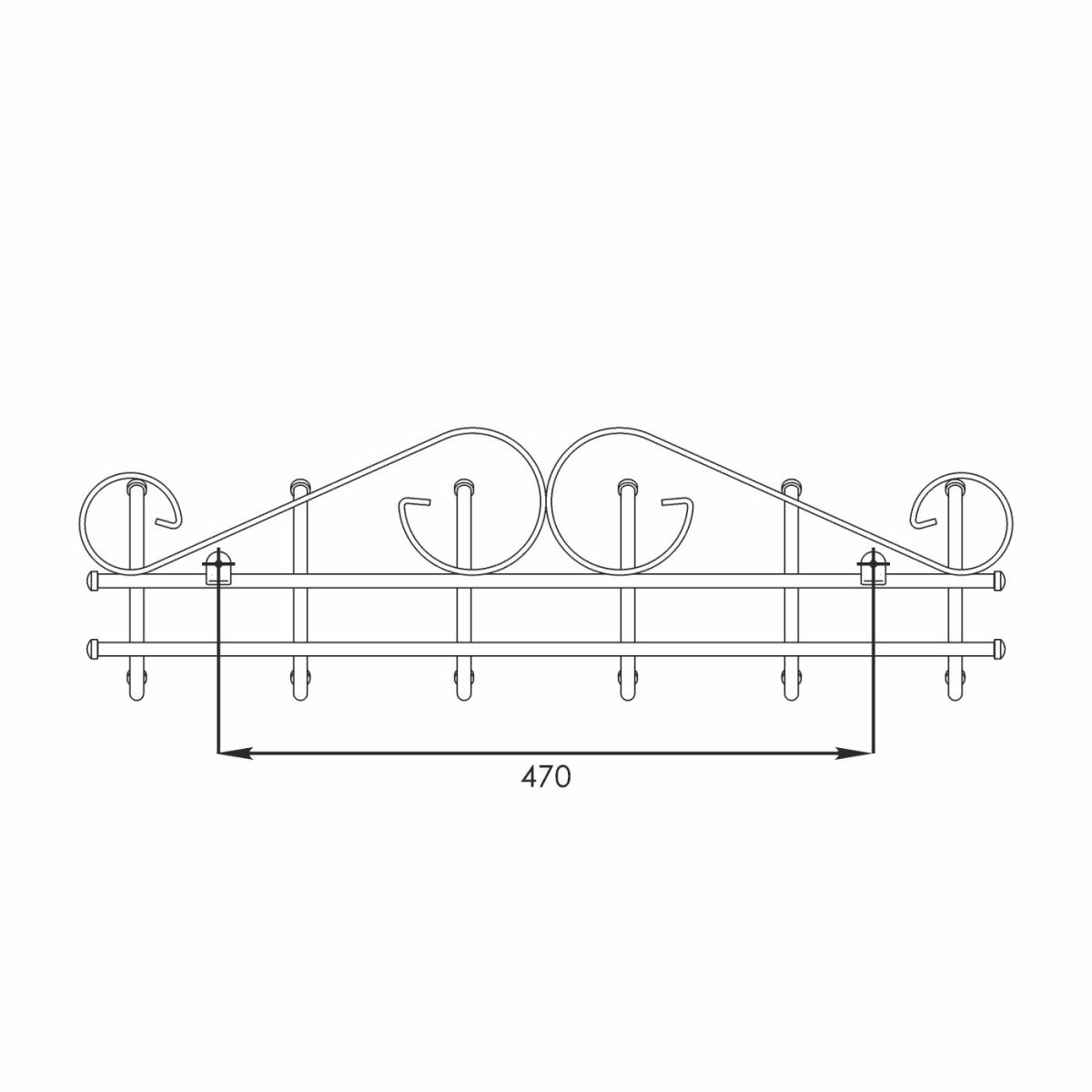 ВНА 201 Ч Вешалка настенная "Ажур 6" Черный | фото 3